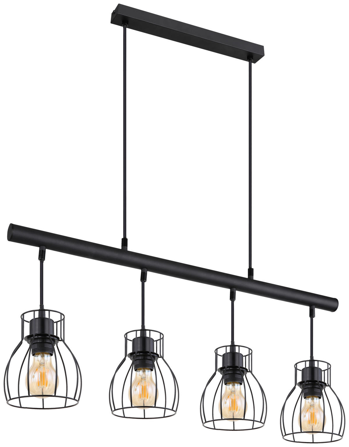 GLOBO LED-Pendelleuchte mattschwarz Metall B/H/T: ca. 14x120x77 cm 4.0 Brennstellen MINA - mattschwarz (14,00/120,00/77,00cm) - GLOBO