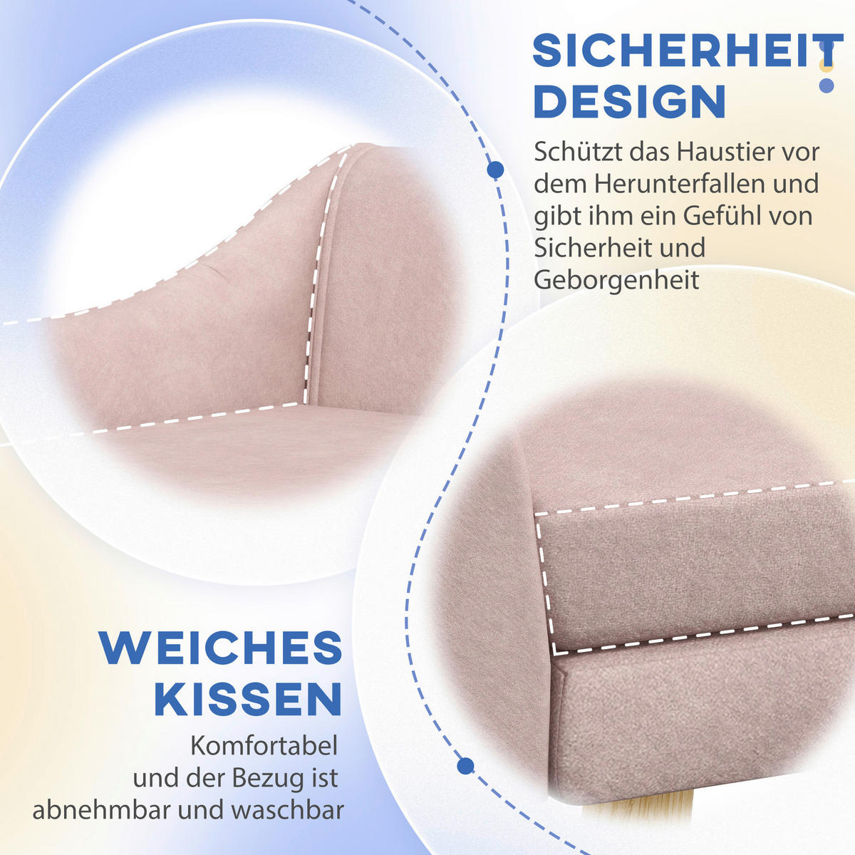PawHut Hunde-Zubehör rosa Kiefer B/H/L: ca. 58,5x102x42,5 cm Hundesofa - rosa (42,50/58,50/102,00cm) - PawHut
