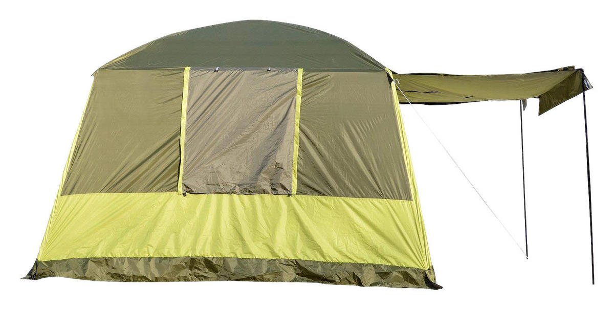 Outsunny Familienzelt gelb Metall B/H/L: ca. 310x225x410 cm Familienzelt - gelb/grün (410,00/310,00/225,00cm) - Outsunny