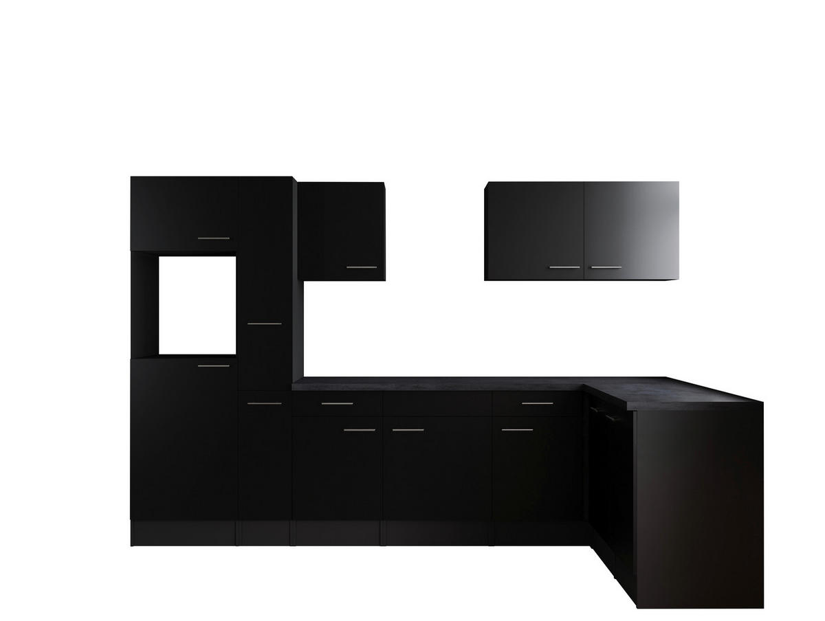 Winkelküche Oliver B/H/T: ca. 310x205x172 cm Oliver - granit/schwarz (310,00/205,00/172,00cm) - Respekta