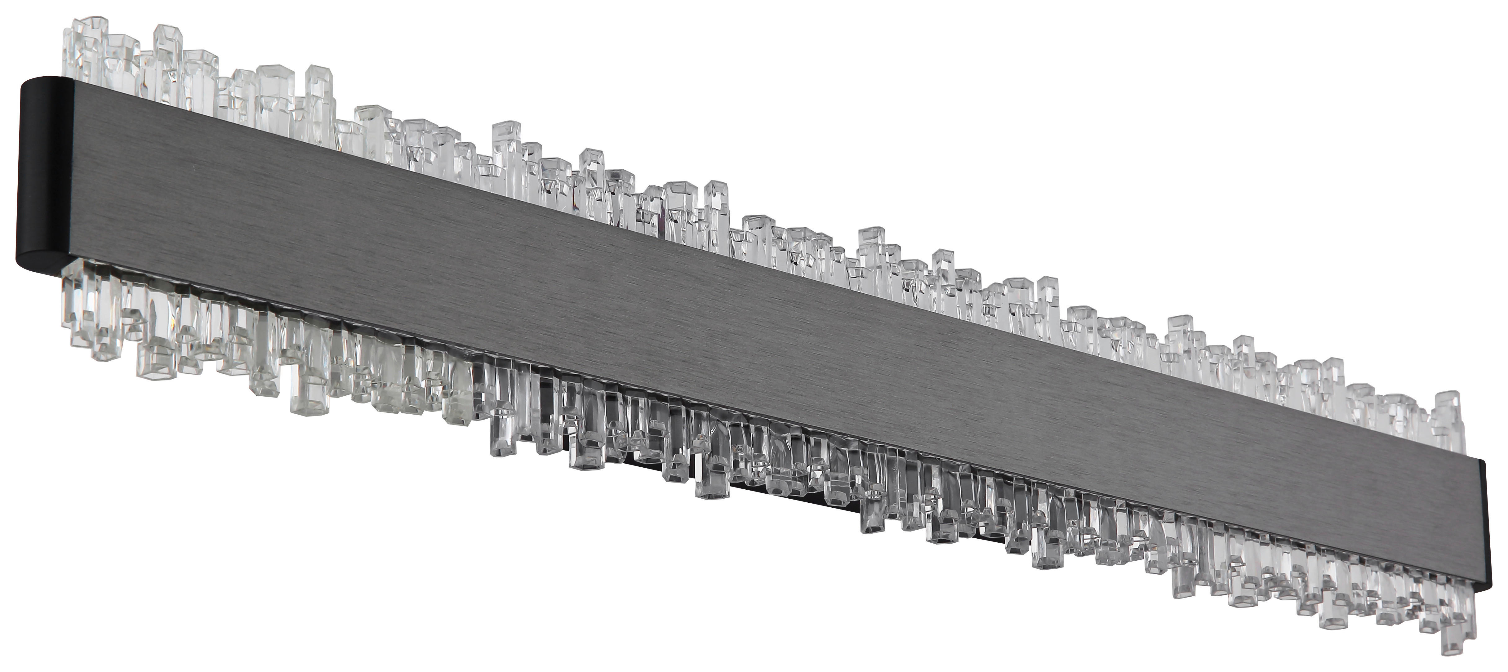 GLOBO Wandleuchte schwarz grau Metall Aluminium B/H/L: ca. 6,5x53,5x14,5 cm Wandleuchte-Stalagmita - schwarz/grau (14,50/6,50/53,50cm) - GLOBO