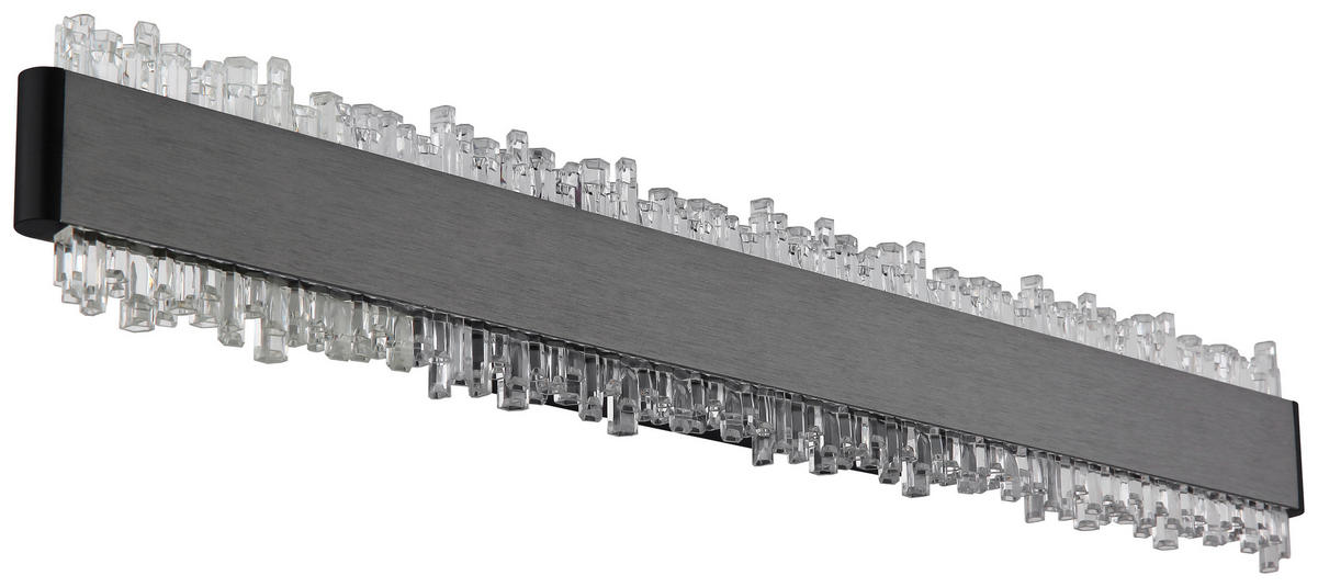 GLOBO Wandleuchte schwarz grau Metall Aluminium B/H/L: ca. 6,5x53,5x14,5 cm Wandleuchte-Stalagmita - schwarz/grau (14,50/6,50/53,50cm) - GLOBO