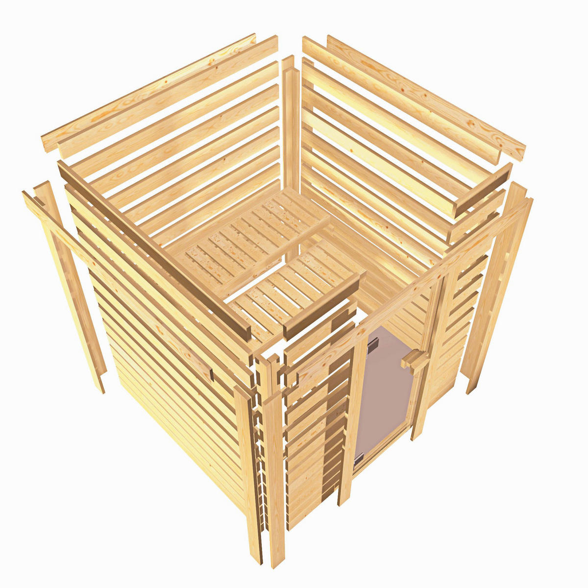 Karibu Sauna Seppel Front natur B/H/T: ca. 196x187x196 cm Seppel Front - natur (196,00/187,00/196,00cm) - Karibu