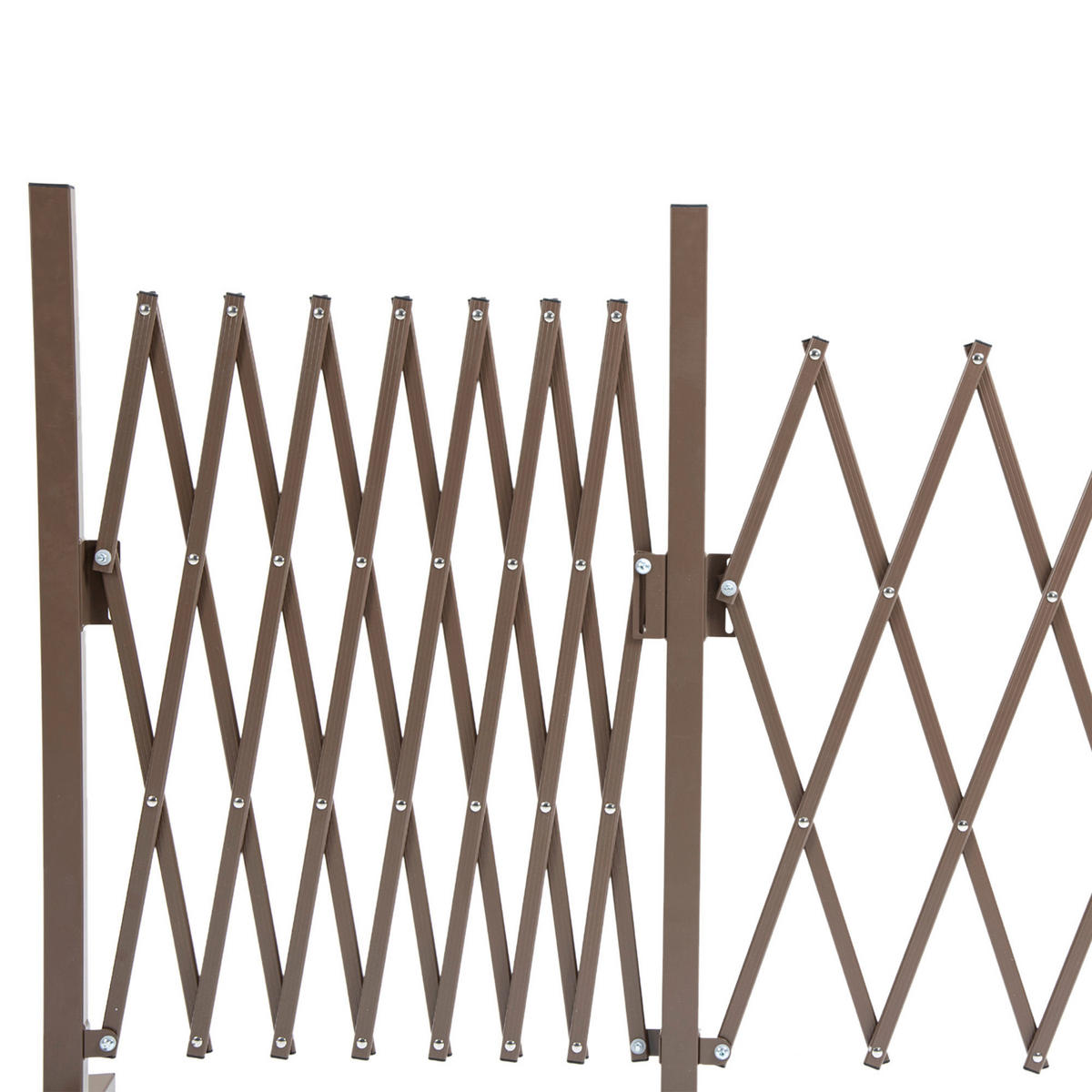 Outsunny Scherengitter dunkelbraun Aluminium B/H/L: ca. 31x103,5x405 cm Scherengitter - dunkelbraun (405,00/31,00/103,50cm) - Outsunny