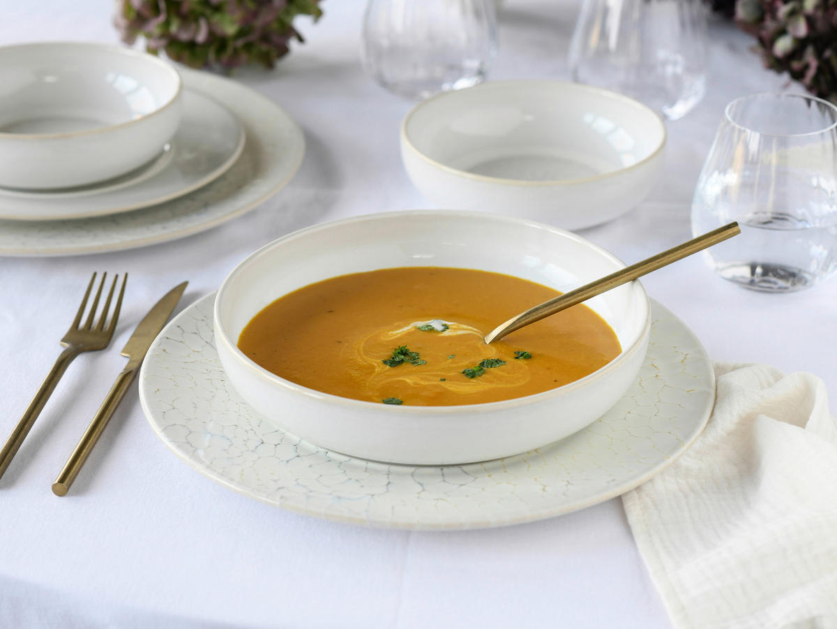 CreaTable Tafelservice Unico Toscania offwhite Steinzeug 16 tlg. Unico Toscania - offwhite - CreaTable