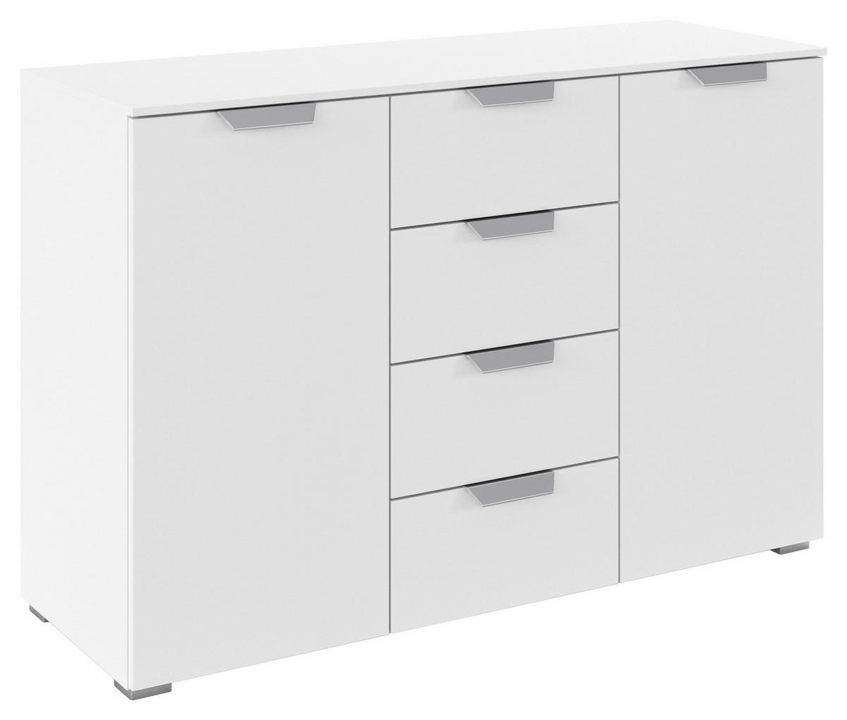 Kombikommode Aditio Alpinweiß B/H/T: ca. 120x81x43 cm Aditio - Alpinweiß/Alu (120,00/81,00/43,00cm)