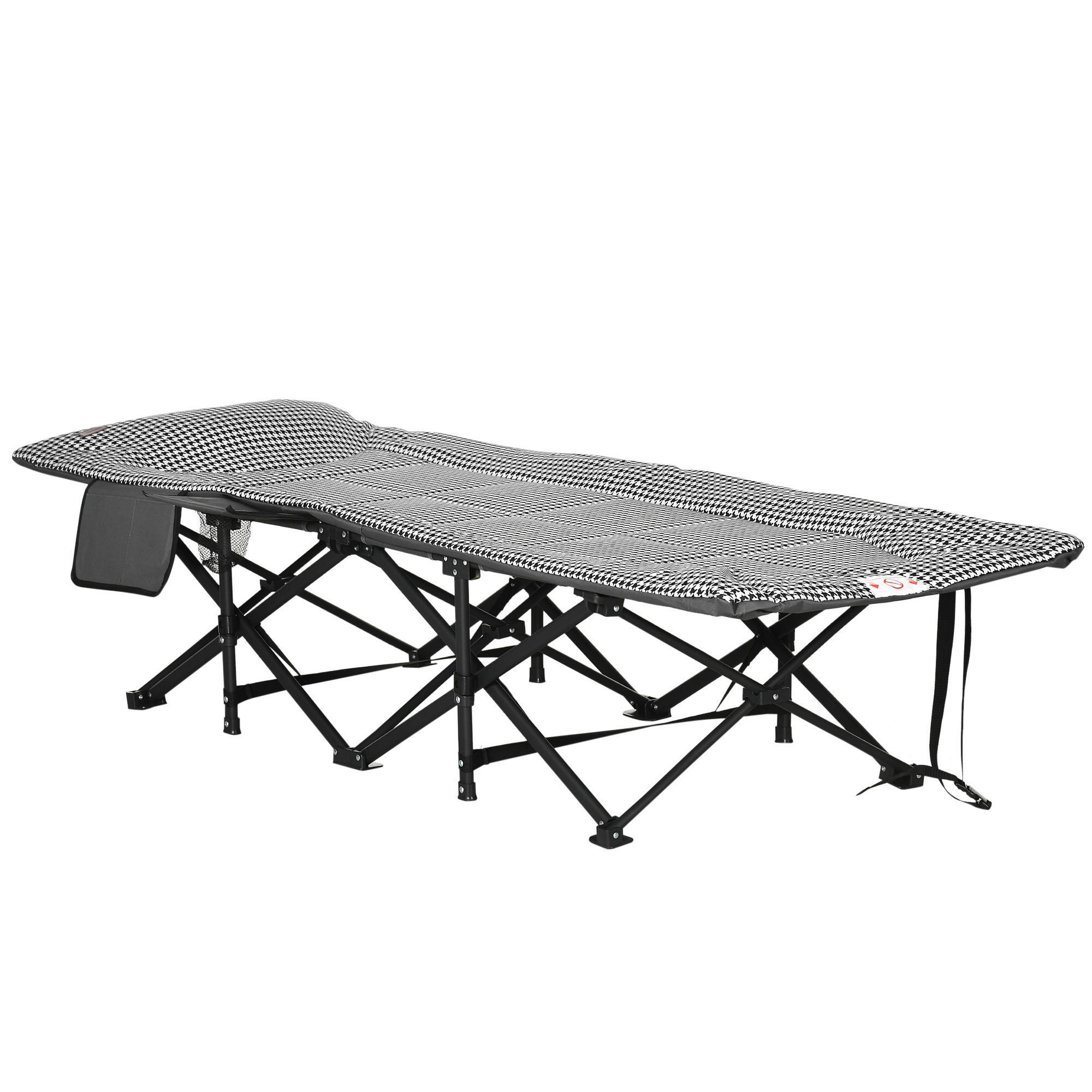 Outsunny Feldbett mit Tasche schwarz PVC B/H/L: ca. 186x48x68 cm Feldbett_mit_Tasche - schwarz (68,00/186,00/48,00cm) - Outsunny