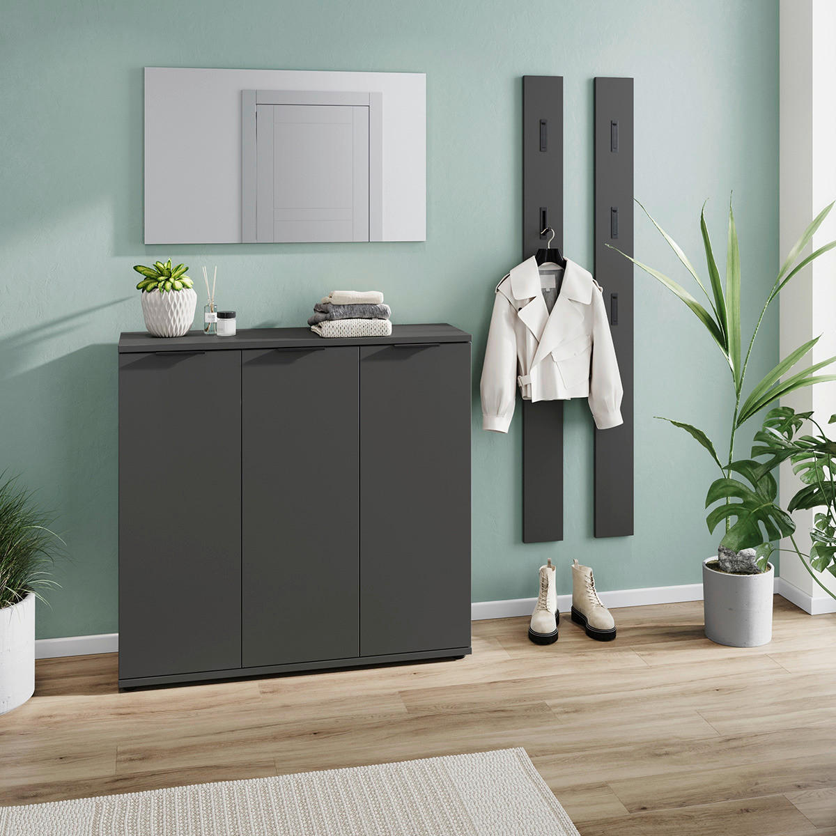 Garderobe 7880-547 Graphit Optik B/H/T: ca. 173x200x37 cm 7880-547 - Graphit (173,00/200,00/37,00cm) - Germania