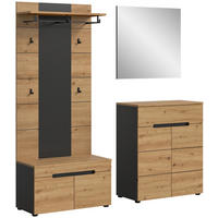 Garderobe Canu basaltgrau Nachbildung Artisan Nachbildung B/H/T: ca. 175x190x37 cm Canu - basaltgrau (175,00/190,00/37,00cm) - xonox.home