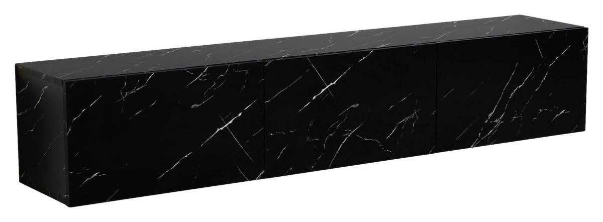 Lowboard schwarz Marmor Optik B/H/T: ca. 160x30x30 cm TV & Lowboard - schwarz (160,00/30,00/30,00cm) - Wohnling