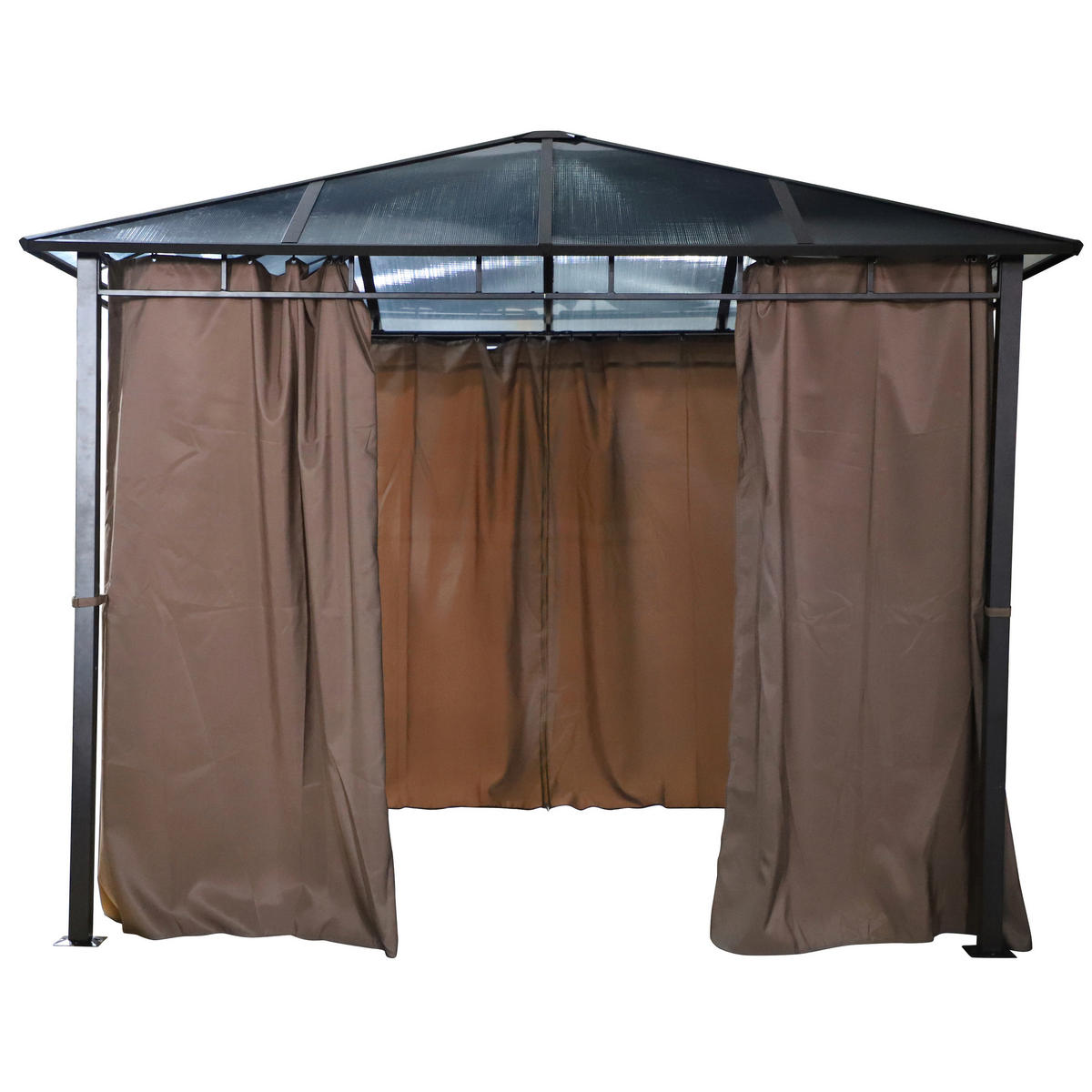 Pavillon Xenia grau Stahl B/H/L: ca. 300x270x300 cm Xenia - braun/grau (300,00/300,00/270,00cm)