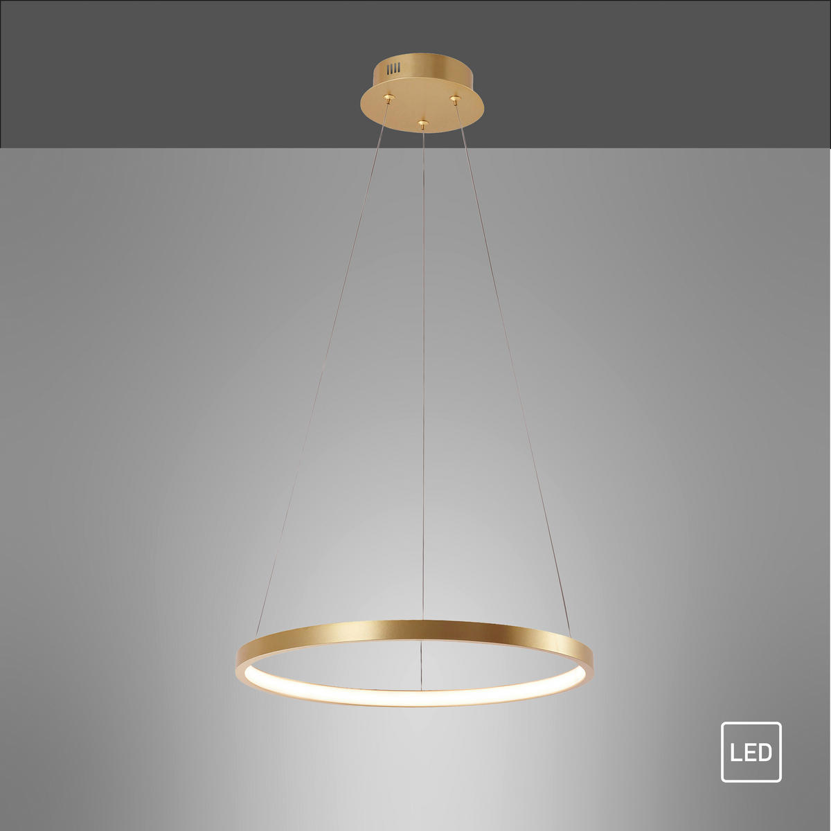 Just Light LED-Pendelleuchte CIRCLE 11522-12 gold weiß Metall Kunststoff H/D: ca. 120x39 cm 1.0 Brennstellen CIRCLE - gold/weiß (39,00/120,00cm) - Just Light