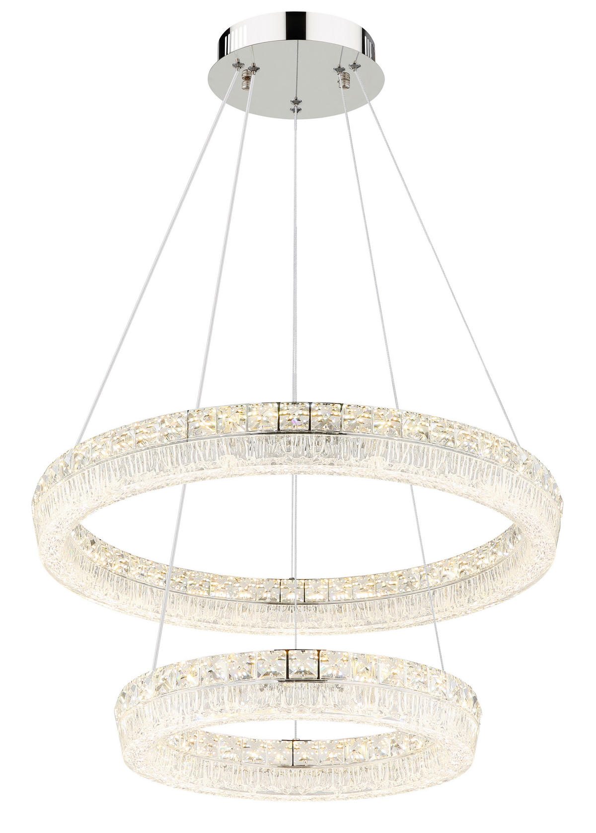 GLOBO Hängeleuchte klar Chrom Metall Acryl Glas H/D: ca. 120x60 cm 1.0 Brennstellen Laurel - klar/Chrom (60,00/120,00cm) - GLOBO