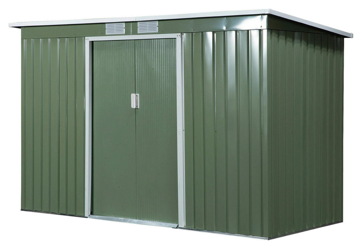 Outsunny Gartenschrank grün Stahl B/H/T: ca. 277x173x130 cm Gartenschrank mit Schiebetür - grün (277,00/173,00/130,00cm) - Outsunny