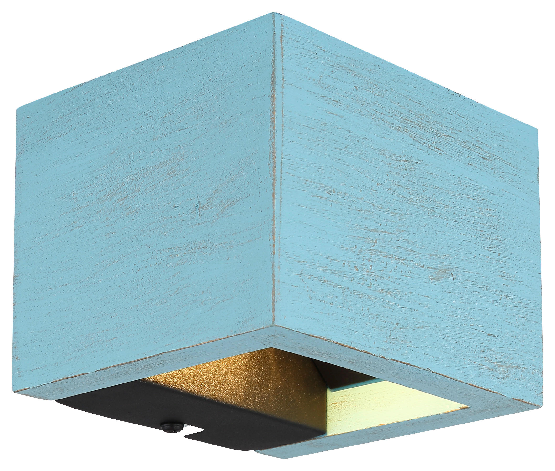 GLOBO LED-Wandleuchte blau schwarz MDF Metall B/H/T: ca. 13,2x9,8x11,3 cm ALINA - blau/schwarz (13,20/9,80/11,30cm) - GLOBO