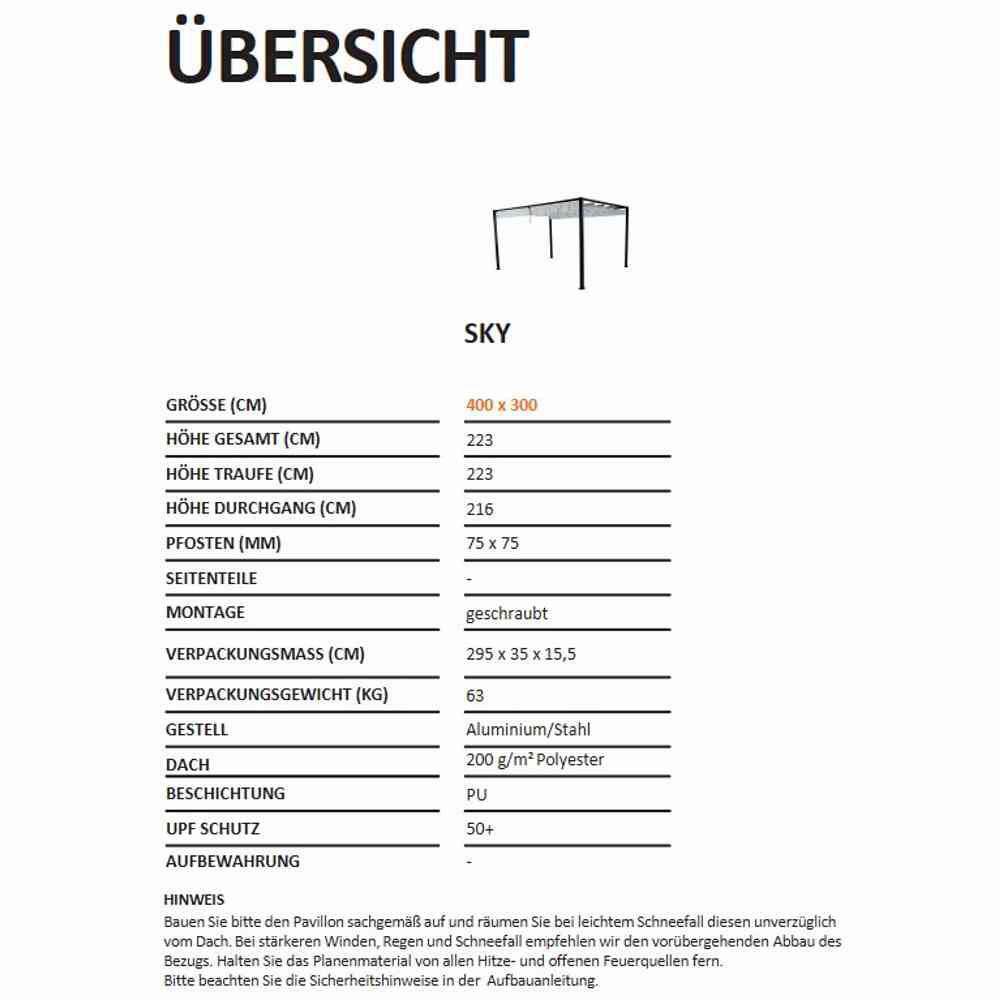 Gardamo Pavillon SKY grau Aluminium SKY - grau - Gardamo