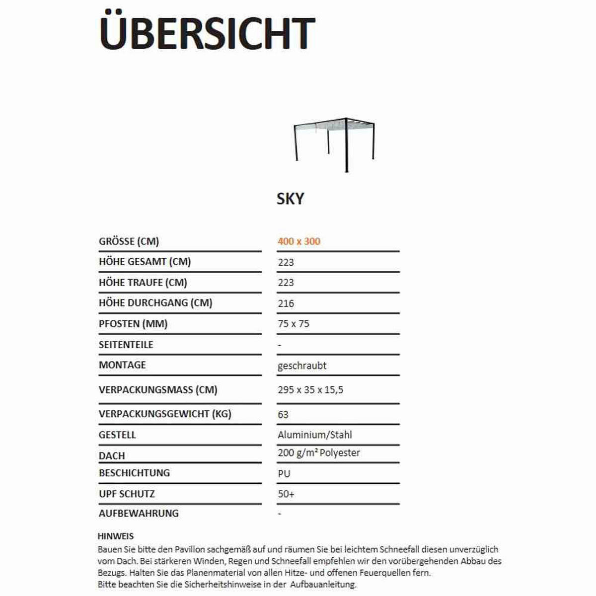 Gardamo Pavillon SKY grau Aluminium SKY - grau - Gardamo