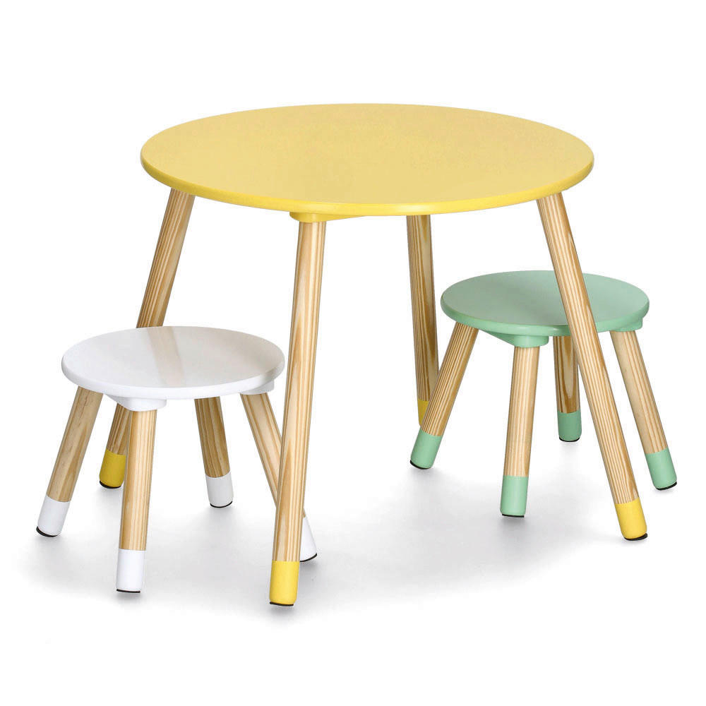 Zeller Kindertisch mit 2 Stühlen bunt Kiefer B/H/T: ca. 60x60x45 cm Kinder-Sitzgarnitur_3tlg. - bunt (60,00/60,00/45,00cm) - Zeller