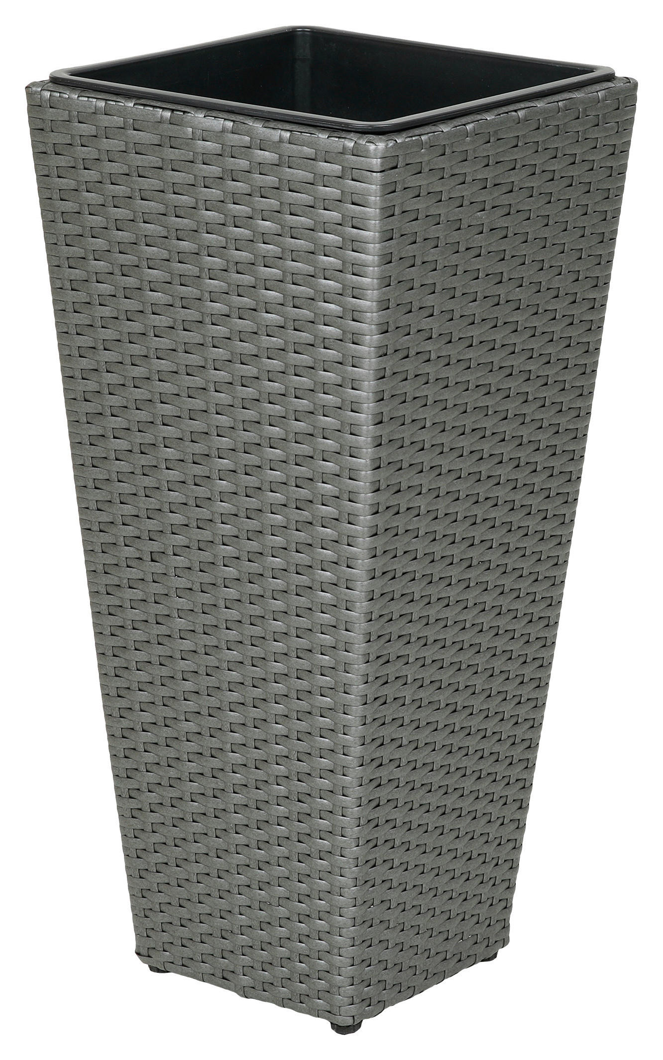 Pflanzgefäß grau Polyrattan B/H/L: ca. 28x60x28 cm Pflanzgefäß Polyrattan - grau (28,00/28,00/60,00cm)
