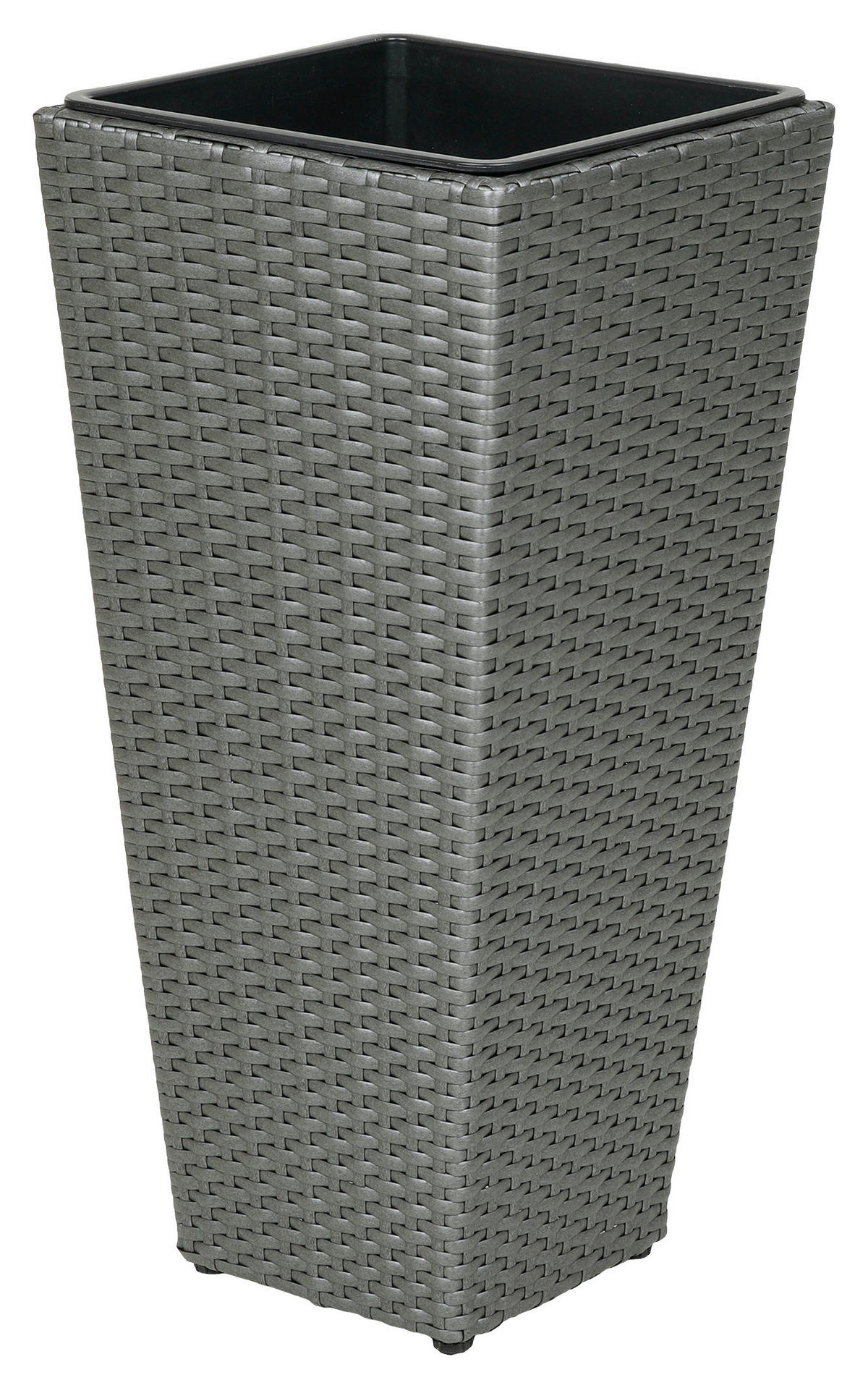 Pflanzgefäß grau Polyrattan B/H/L: ca. 28x60x28 cm Pflanzgefäß Polyrattan - grau (28,00/28,00/60,00cm)
