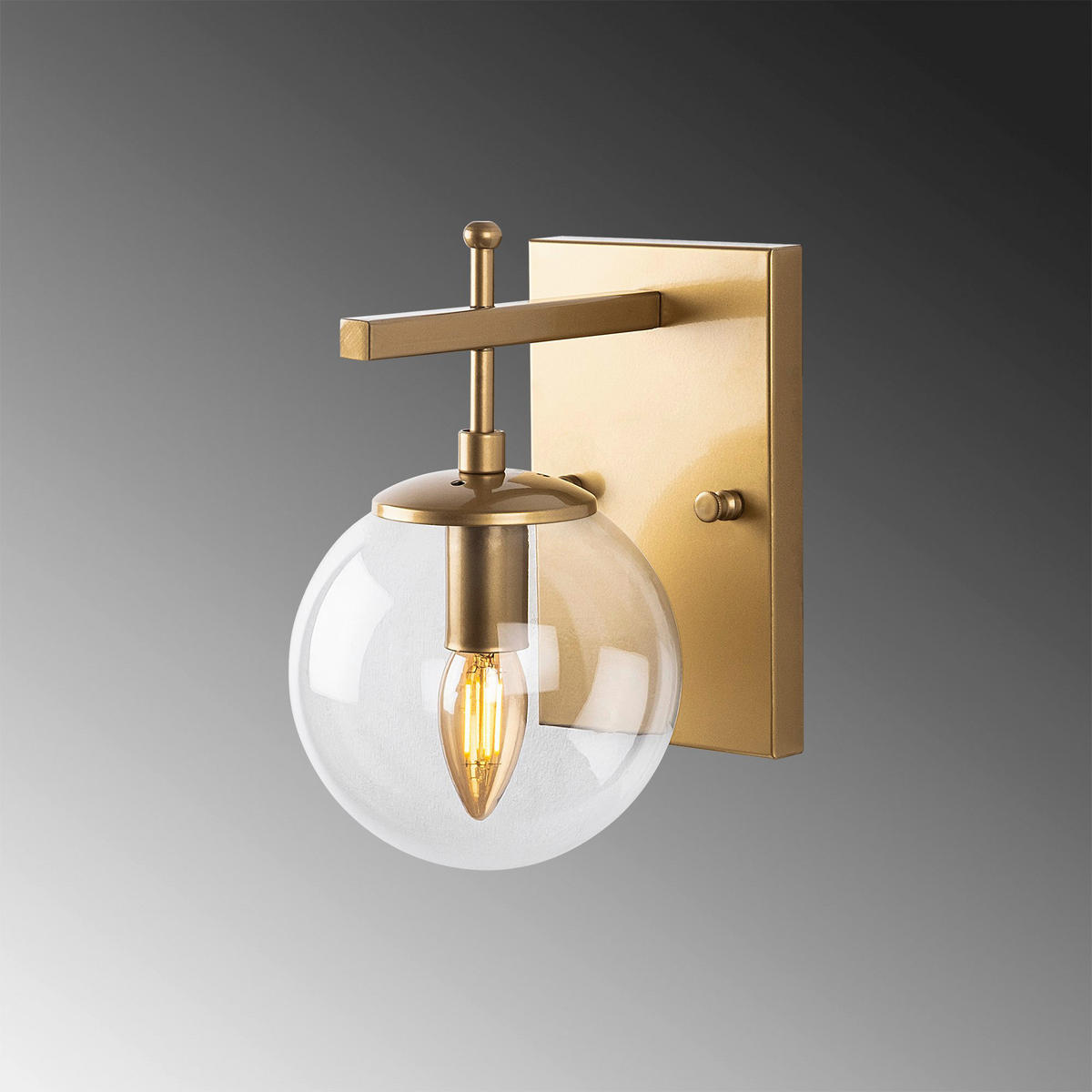 Opviq Wandleuchte gold Metall Glas B/H/L: ca. 20x15x15 cm E14 1 Brennstellen Zahar - gold (15,00/20,00/15,00cm) - Opviq