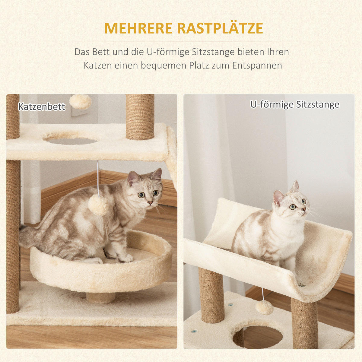 PawHut Kratzbaum braun Edelstahl B/H/L: ca. 30x60x76 cm Kratzbaum - braun (76,00/30,00/60,00cm) - PawHut