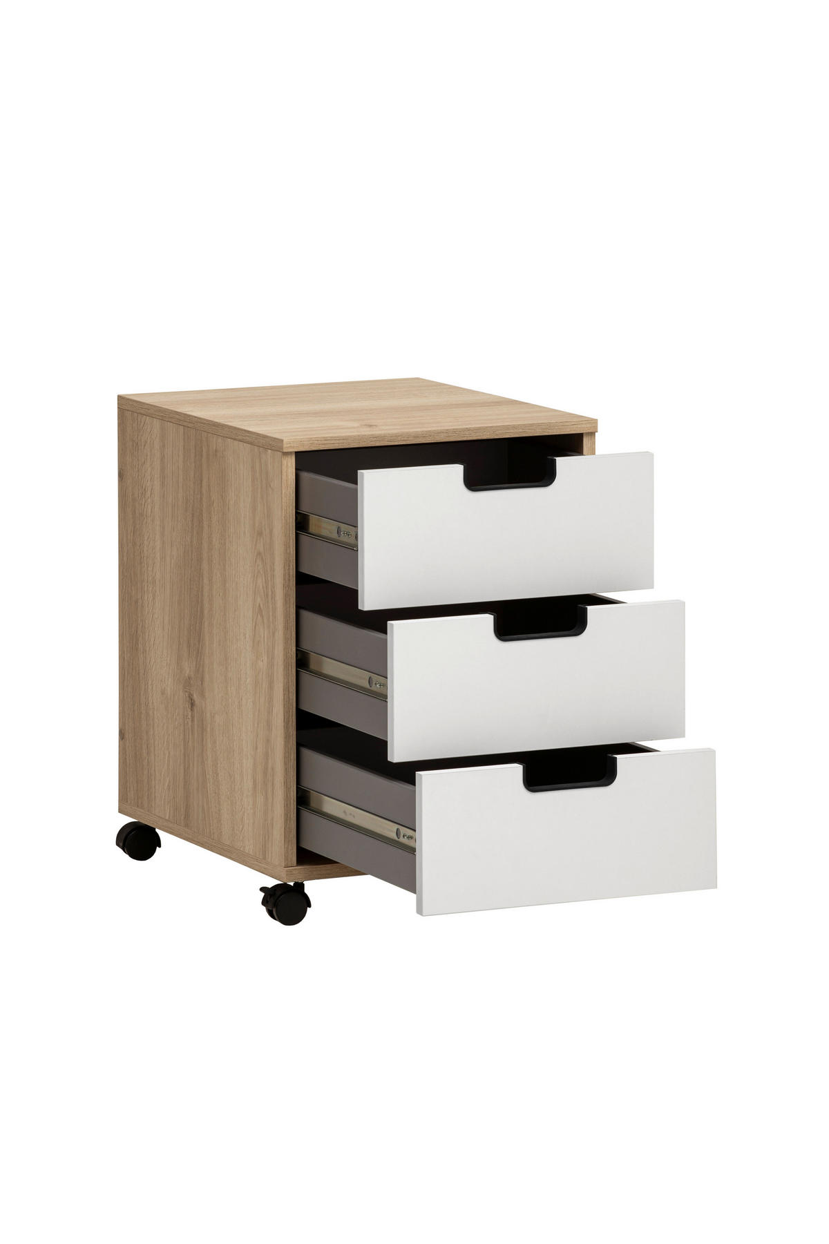 Rollcontainer Emmik weiß matt Eiche Eiche weiß Nachbildung B/H/T: ca. 40,1x57x50 cm Emmik - Eiche/weiß (40,10/57,00/50,00cm) - Möbelpartner