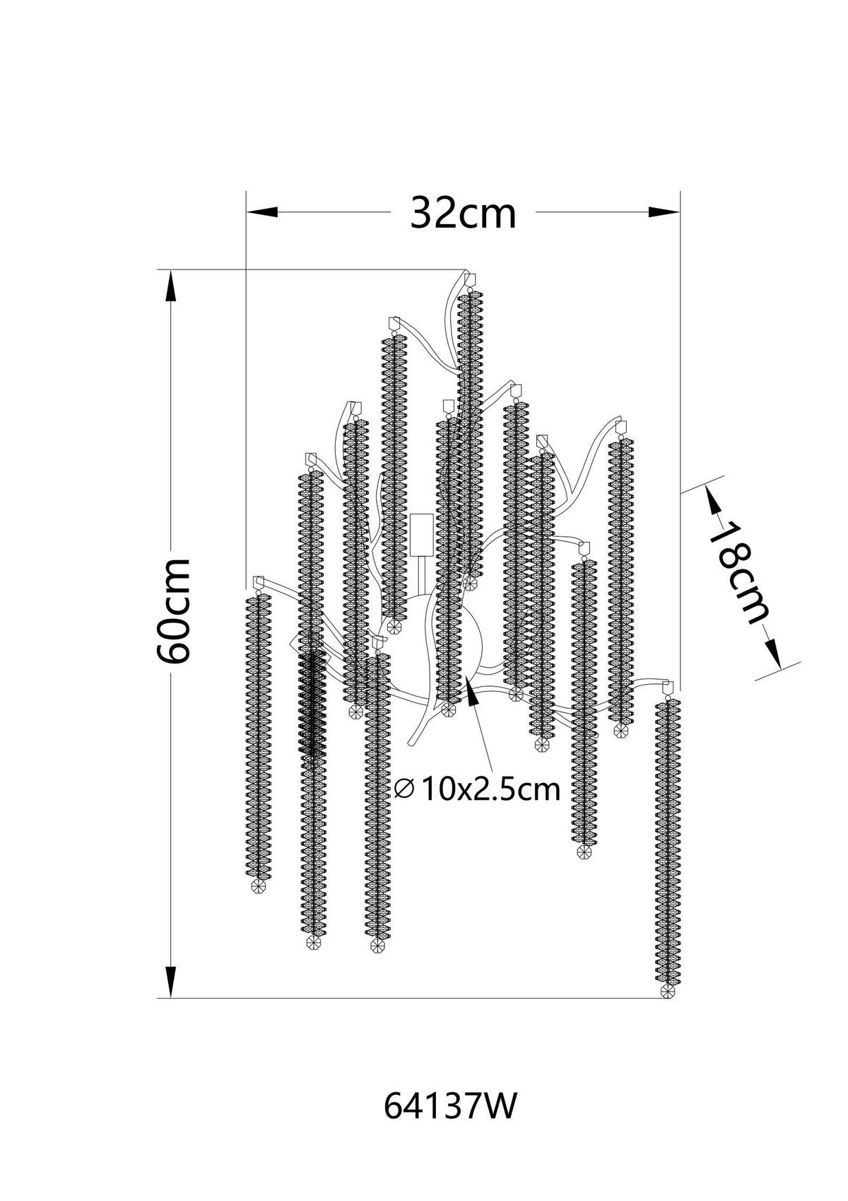 GLOBO Wandleuchte Chrom klar Metall Kunststoff B/H/L: ca. 40x25x40 cm Wandleuchte-Laverne - klar/Chrom (40,00/40,00/25,00cm) - GLOBO