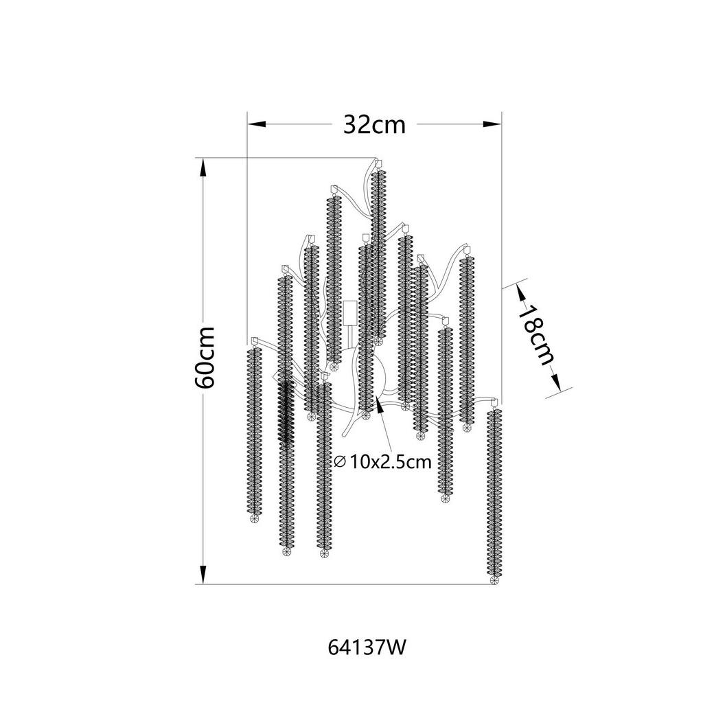 Thumbnail - GLOBO Wandleuchte Chrom klar Metall Kunststoff B/H/L: ca. 40x25x40 cm