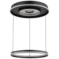 GLOBO Pendelleuchte mattschwarz klar Metall Aluminium H/D: ca. 120x60 cm 1.0 Brennstellen Marsh - klar/mattschwarz (60,00/120,00cm) - GLOBO