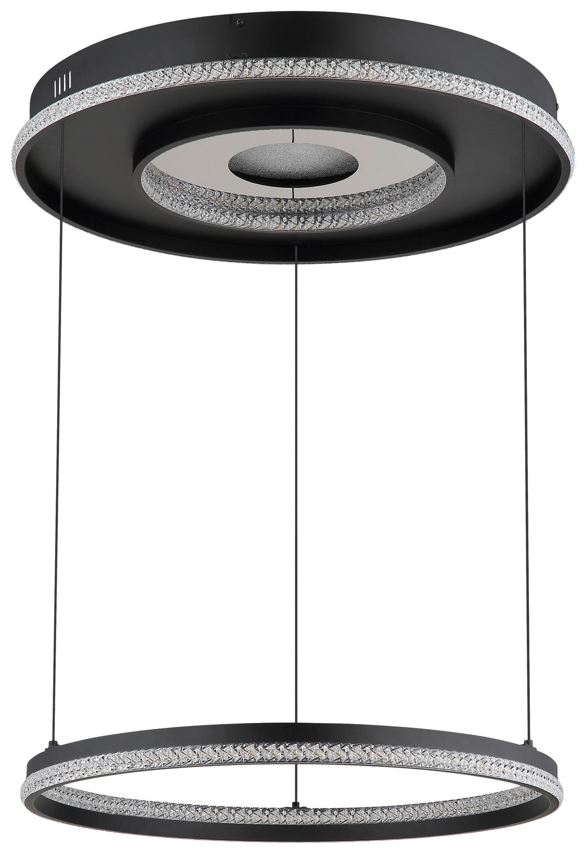 GLOBO Pendelleuchte mattschwarz klar Metall Aluminium H/D: ca. 120x60 cm 1.0 Brennstellen Marsh - klar/mattschwarz (60,00/120,00cm) - GLOBO