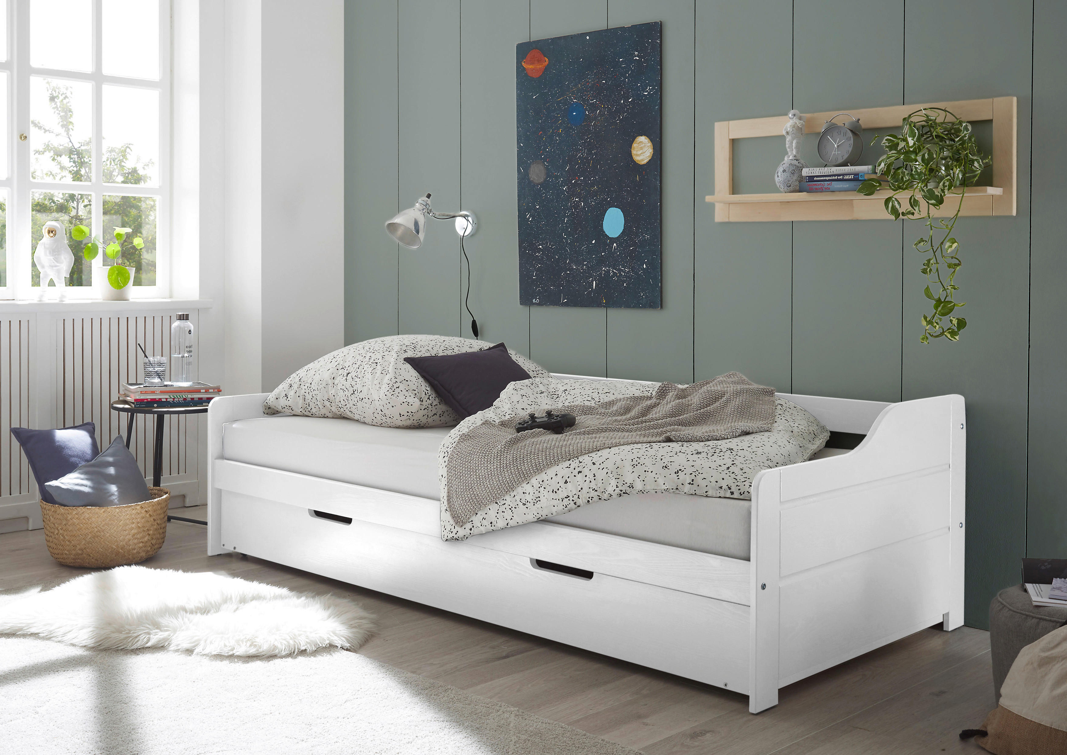 Funktionsbett Jesse kiefer weiß Liegefläche B/L: ca. 90x200 cm Jesse - kiefer/weiß (97,00/60,00/204,00cm)