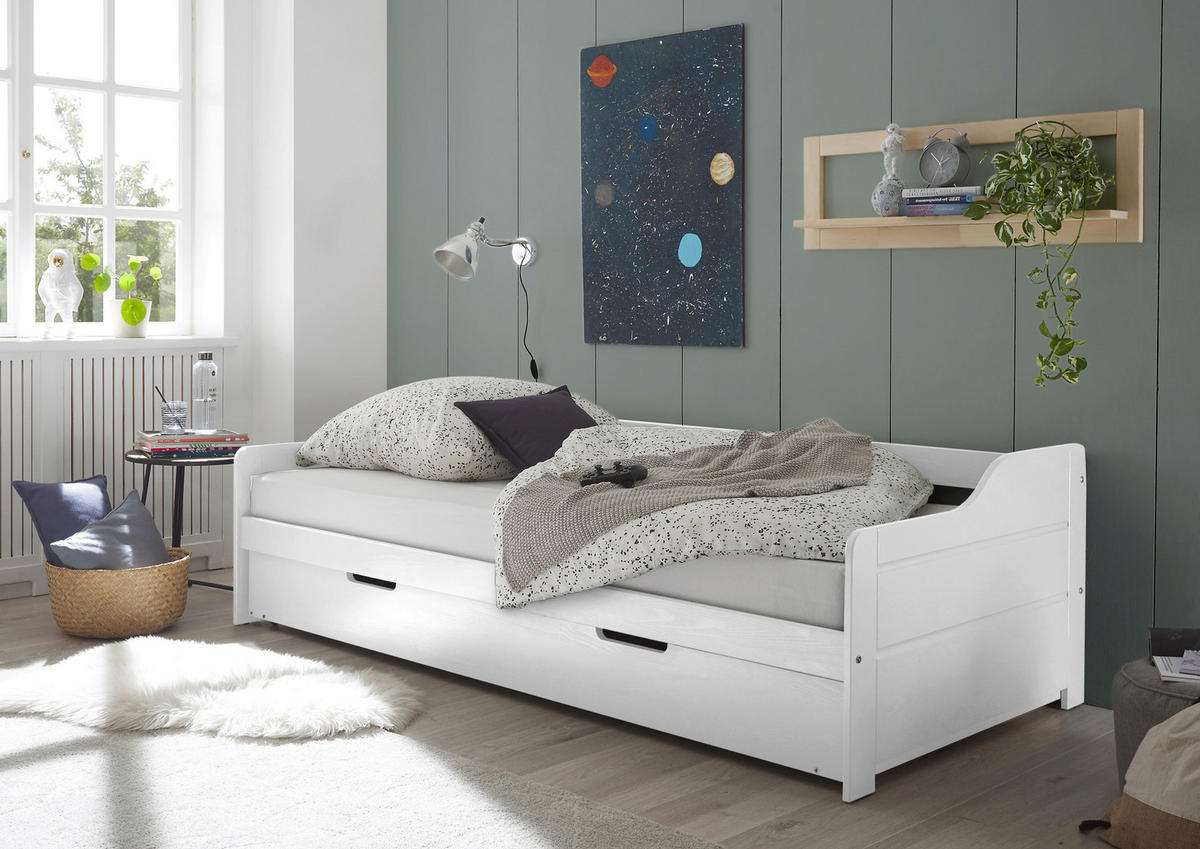 Funktionsbett Jesse kiefer weiß Liegefläche B/L: ca. 90x200 cm Jesse - kiefer/weiß (97,00/60,00/204,00cm)