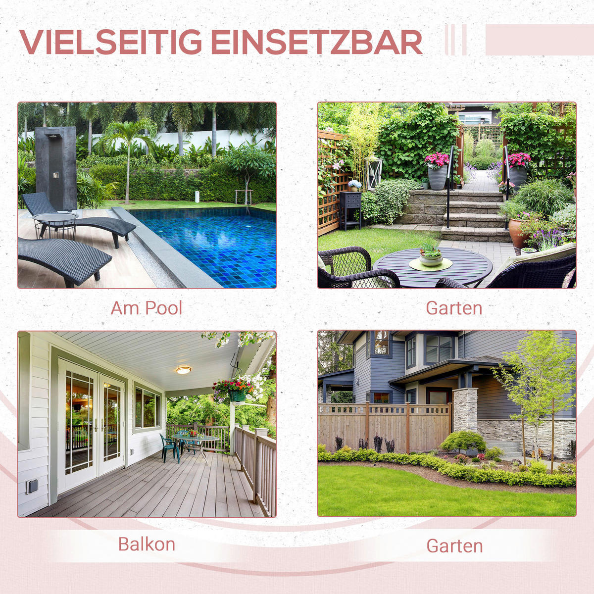 Outsunny Balkontisch natur Polyrattan B/H/L: ca. 40x40x40 cm Balkontisch - natur (40,00/40,00/40,00cm) - Outsunny
