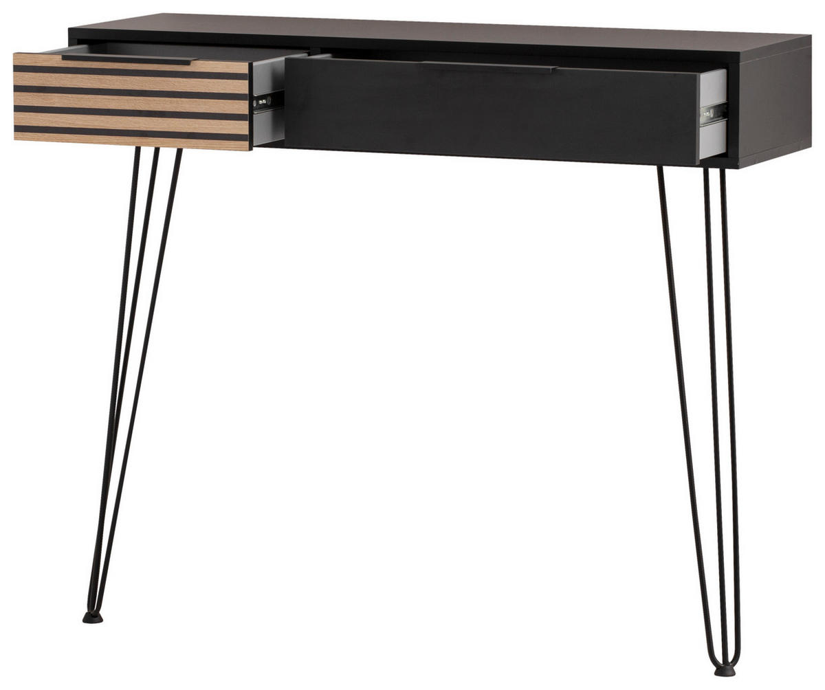 Konsolentisch Hank schwarz matt B/H/T: ca. 103,7x88,4x32,05 cm Hank - schwarz (103,70/88,40/32,05cm) - Möbelpartner
