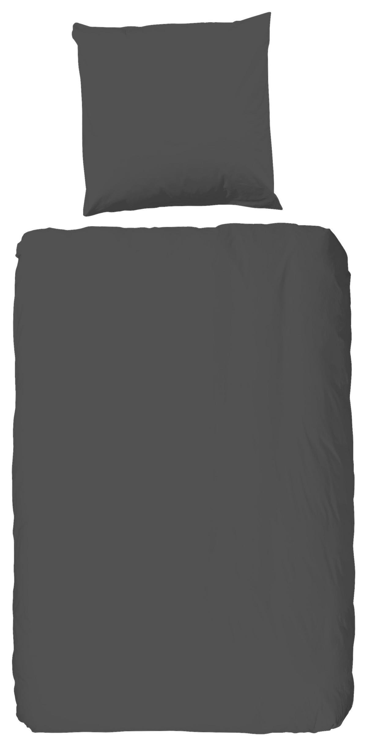 Baumwoll Bettwäsche Bettwäsche-Baumwolle_uni anthrazit - anthrazit (135,00/200,00cm) - Good Morning