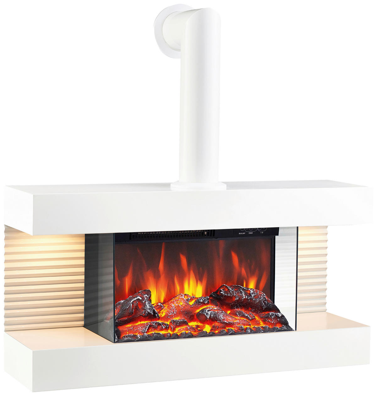 KAMINIO Elektrischer-Kamin LIZ weiß Metall B/H/T: ca. 82x84x21,7 cm ca. 2000 W LIZ - weiß (82,00/84,00/21,70cm) - KAMINIO