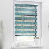 Doppelrollo Duo Bretter petrol B/T: ca. 90x150 cm Duo Bretter - petrol (90,00/150,00cm) - LICHTBLICK