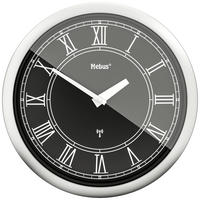 Mebus Wanduhr silber D: ca. 25 cm Wanduhr_Funk - schwarz/silber (25,00cm) - Mebus
