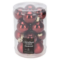 Weihnachtskugel rot Weihnachtskugeln_16erSet - bordeaux/rot