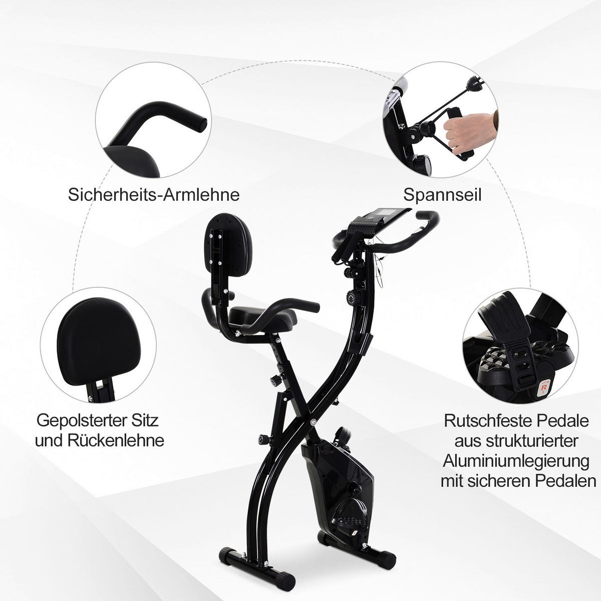 HOMCOM Fahrradtrainer schwarz Stahl Fahrradtrainer - schwarz - HOMCOM