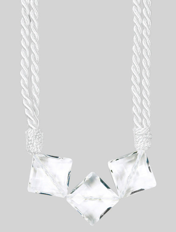 Raffhalter Rautenperlen Rautenperlen - weiß (65,00cm)