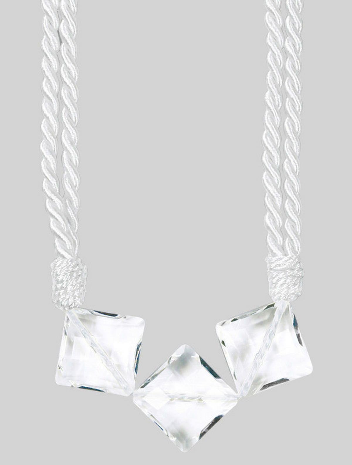 Raffhalter Rautenperlen Rautenperlen - weiß (65,00cm)