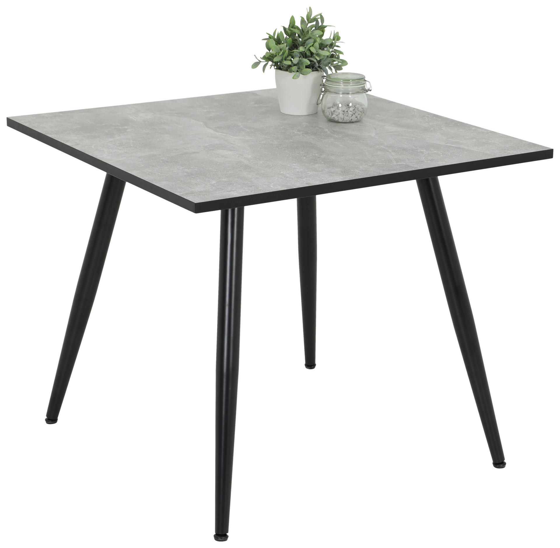 Esstisch Alena Beton Optik schwarz B/H/T: ca. 90x76x90 cm Alena - schwarz (90,00/76,00/90,00cm)