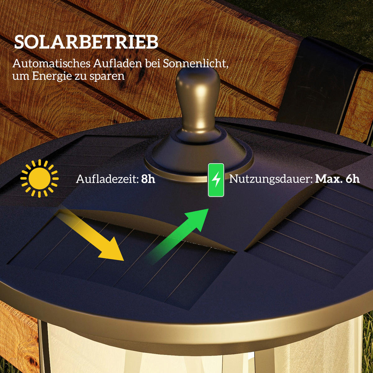 Solar Gartenlaterne schwarz Kunststoff B/H/L: ca. 17x127x17 cm Solar Gartenlaterne - schwarz (17,00/17,00/127,00cm) - Outsunny