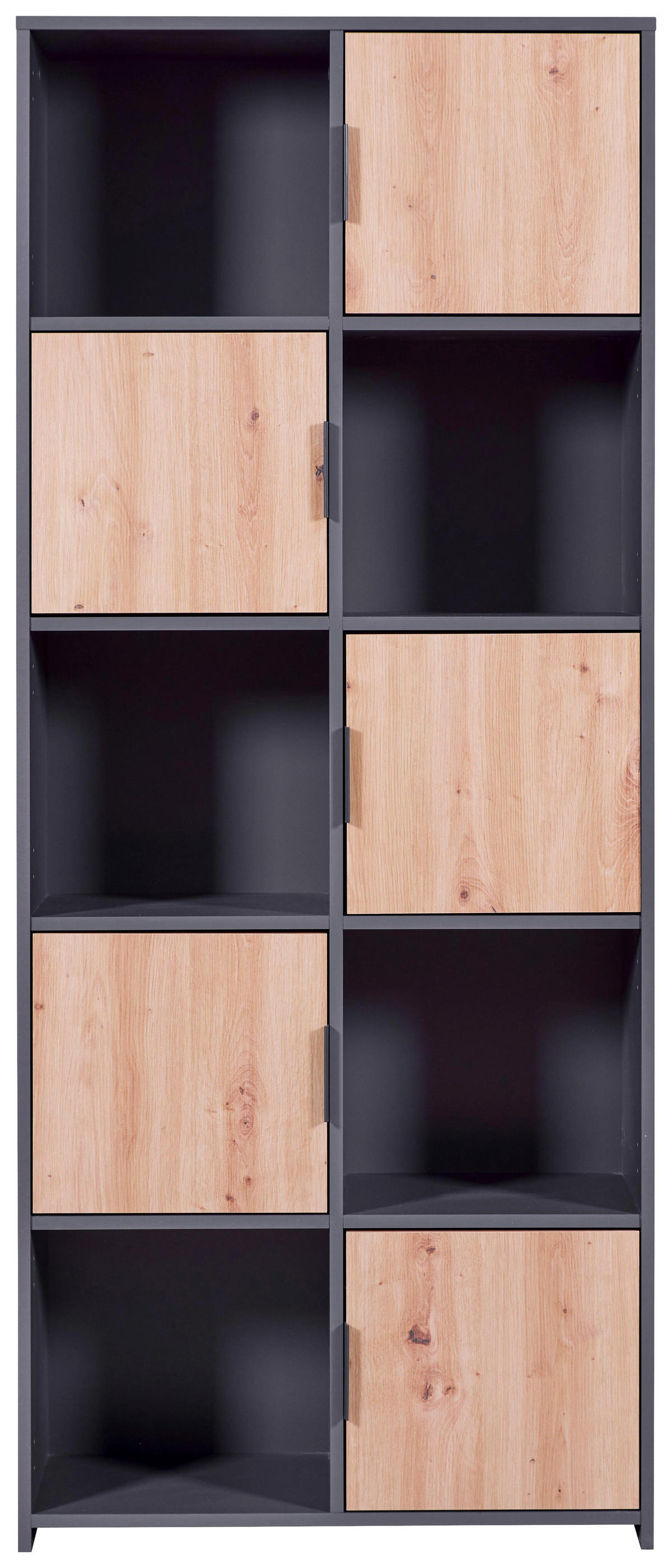 Standregal Pepeto 5T anthrazit beschichtet Optik B/H/L: ca. 30x185x77 cm Pepeto 5T - anthrazit (77,00/30,00/185,00cm) - Inter Link