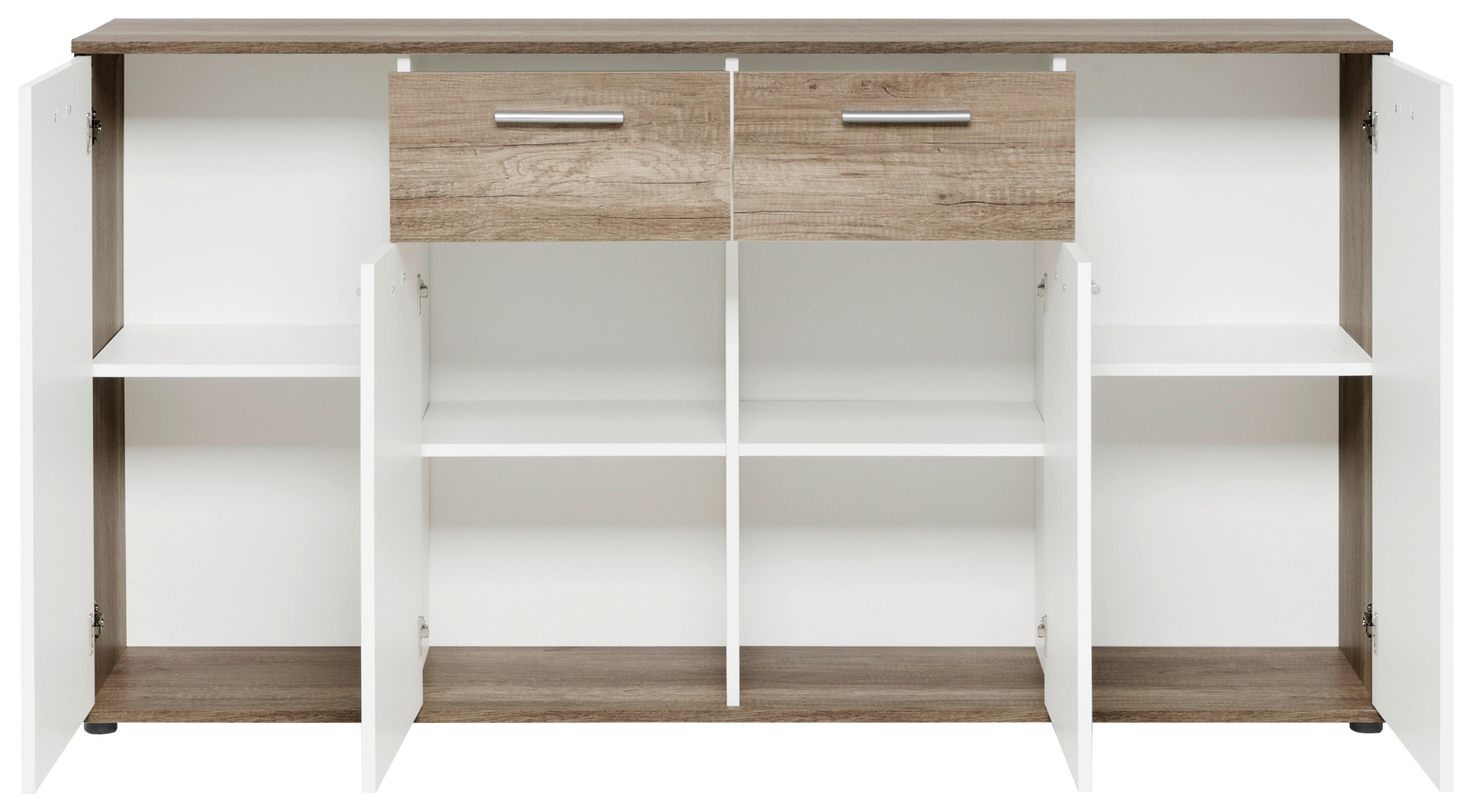 Kommode Jacky 3 B/H/T: ca. 160x85x35 cm Jacky 3 - Eiche/weiß (160,00/85,00/35,00cm)
