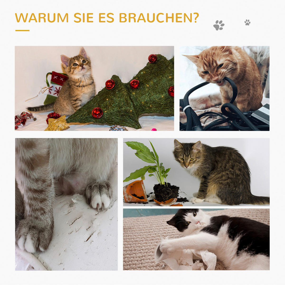 PawHut Katzenbaum hellgrau Polyester B/H/L: ca. 40x57x40 cm Katzenbaum - hellgrau (40,00/40,00/57,00cm) - PawHut