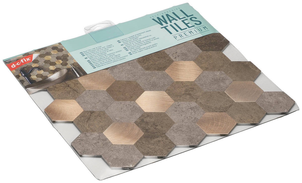 Wandfliesen bronze B/L: ca. 28,8x29 cm Wandfliese_d-c-fix_selbstklebend - braun/bronze (28,80/29,00cm)