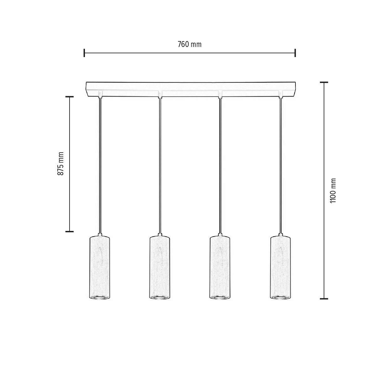 SPOT Light Pendelleuchte Pipe 1559404 schwarz dunkelbraun Metall Holz B/H/T: ca. 76x110x5 cm GU10 4 Brennstellen Pipe - dunkelbraun/schwarz (76,00/110,00/5,00cm) - SPOT Light